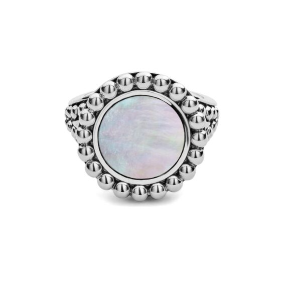 Maya Mother of Pearl Circle Ring from Lagos Size 6 - Picture 2 of 11